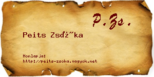 Peits Zsóka névjegykártya